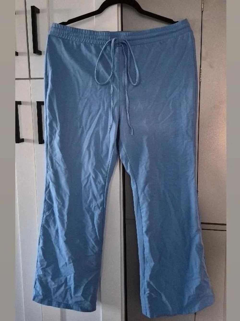 SHEIN Light Blue Drawstring Wide-Leg Track Pants